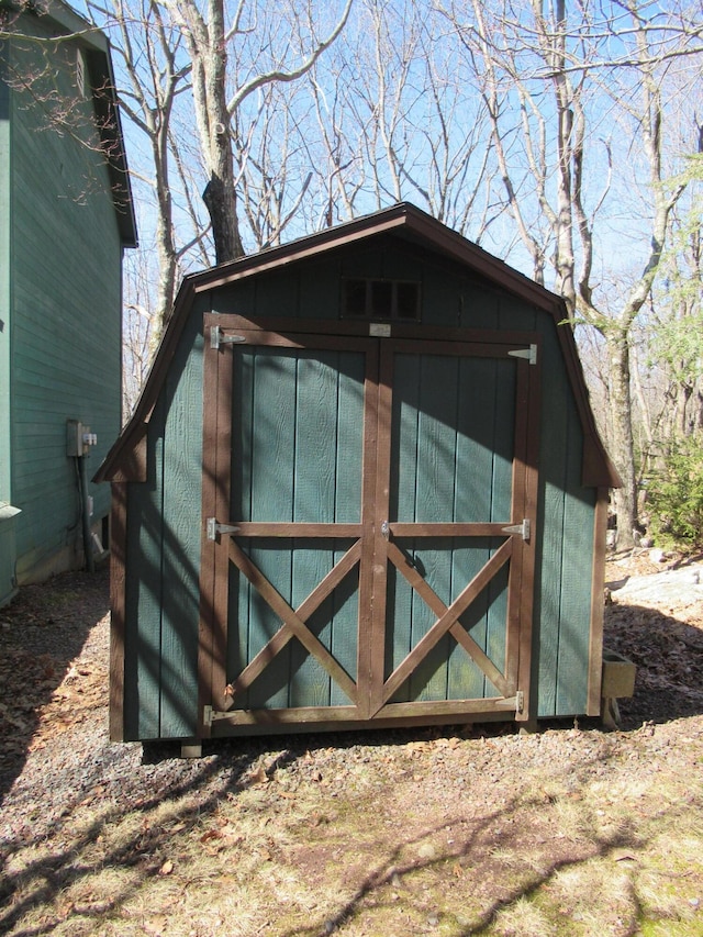 view of shed