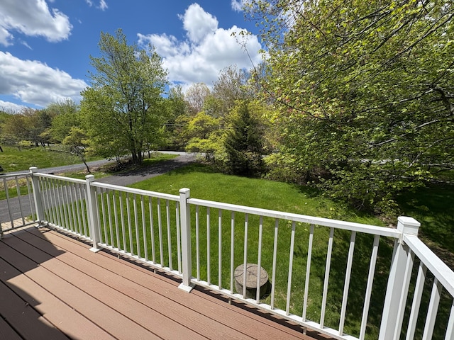 439 Cedar Dr, Long Pond, PA 18334 - deck with a lawn