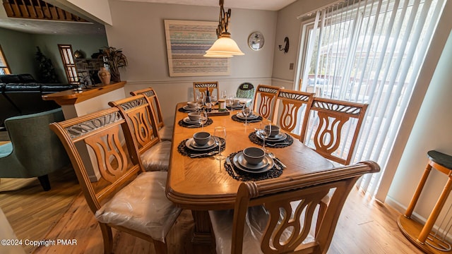 dining room featuring light wood-type flooring