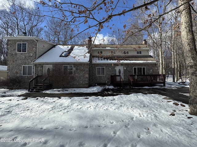 view of front facade with a deck