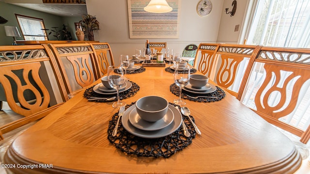 view of dining room