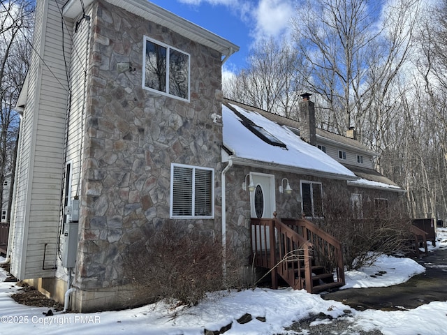 view of front of property with stone siding