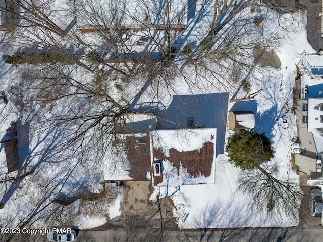 view of snowy aerial view