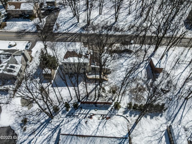 view of snowy aerial view