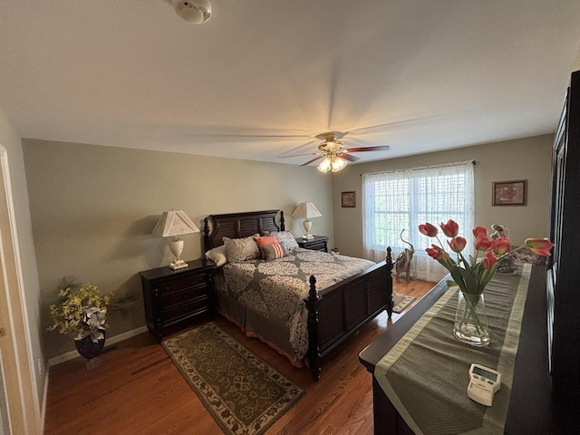 389 Joanne Ct, Bartonsville, PA 18321 - bedroom with wood finished floors, ceiling fan, and baseboards