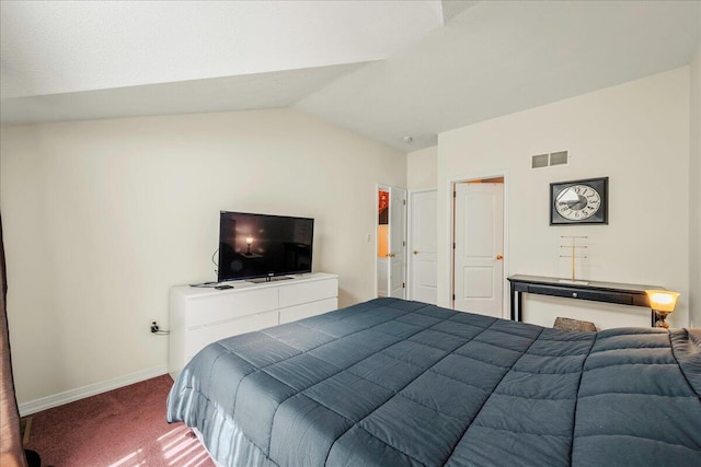 349 Mallard Ln, Bushkill, PA 18324 - carpeted bedroom with lofted ceiling and baseboards