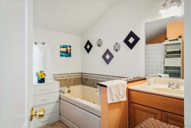 349 Mallard Ln, Bushkill, PA 18324 - bathroom with vanity and a tub with jets