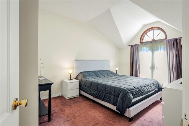349 Mallard Ln, Bushkill, PA 18324 - carpeted bedroom with vaulted ceiling and baseboards