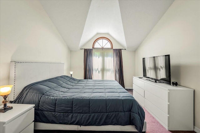 349 Mallard Ln, Bushkill, PA 18324 - bedroom with vaulted ceiling and carpet