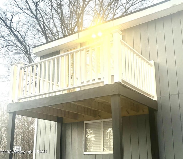 view of property exterior with a balcony