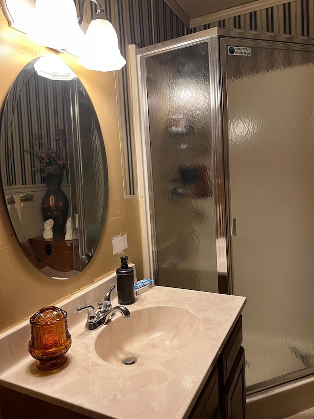 5112 Navajo Pl, Tobyhanna, PA 18466 - full bathroom with vanity and a stall shower
