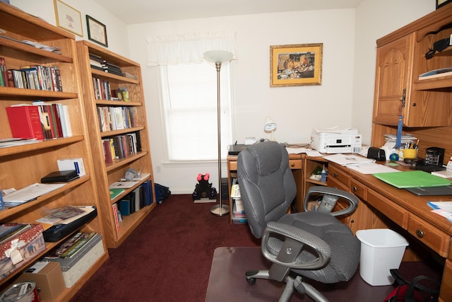 office space with dark carpet