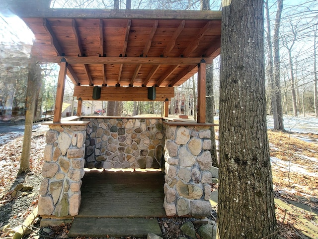 exterior space featuring a carport