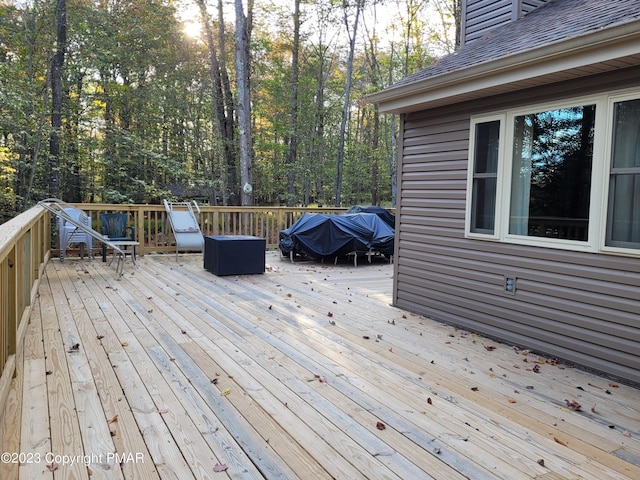 21 Cherry Ct, Clifton Township, PA 18424 - view of wooden terrace