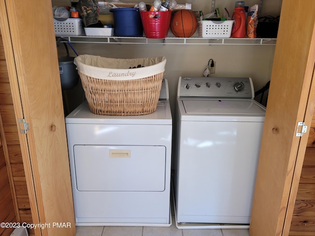 21 Cherry Ct, Clifton Township, PA 18424 - washroom featuring washer and dryer and tile patterned flooring
