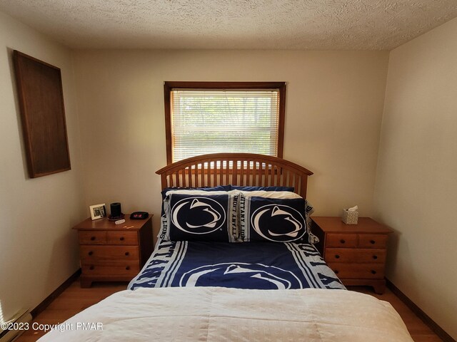 21 Cherry Ct, Clifton Township, PA 18424 - bedroom featuring wood finished floors, baseboards, and a textured ceiling