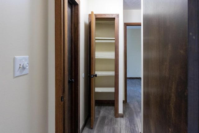 371 Ridge Cir, Cresco, PA 18326 - hallway featuring wood finished floors and baseboards