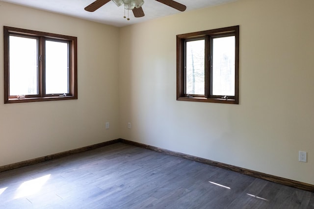 371 Ridge Cir, Cresco, PA 18326 - spare room with healthy amount of natural light, ceiling fan, and wood finished floors