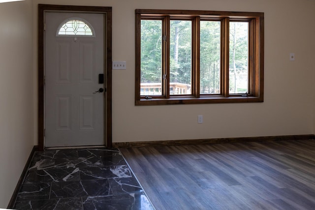 371 Ridge Cir, Cresco, PA 18326 - foyer entrance featuring baseboards and dark wood-type flooring