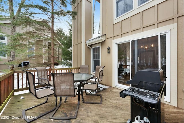 482 Spruce Dr, Tannersville, PA 18372 - view of patio / terrace featuring outdoor dining area and a deck