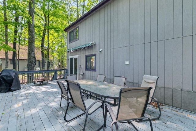 206 Maxatawny Dr, Pocono Lake, PA 18347 - deck featuring outdoor dining area and area for grilling