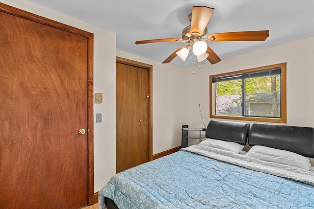 206 Maxatawny Dr, Pocono Lake, PA 18347 - bedroom featuring baseboards, a closet, and a ceiling fan