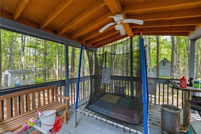 206 Maxatawny Dr, Pocono Lake, PA 18347 - sunroom featuring a ceiling fan and healthy amount of natural light