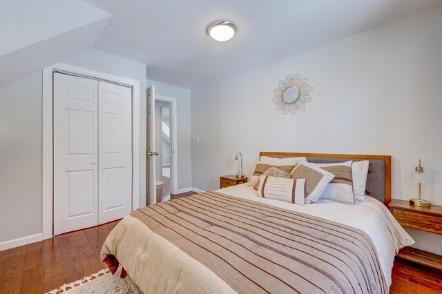 143 Cathleen Dr, East Stroudsburg, PA 18302 - bedroom featuring wood-type flooring, a closet, and baseboards