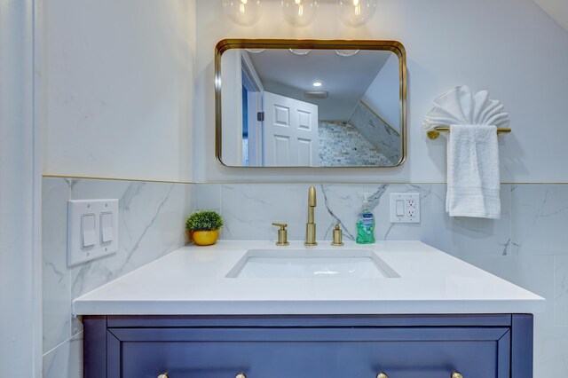 143 Cathleen Dr, East Stroudsburg, PA 18302 - bathroom with vanity and backsplash