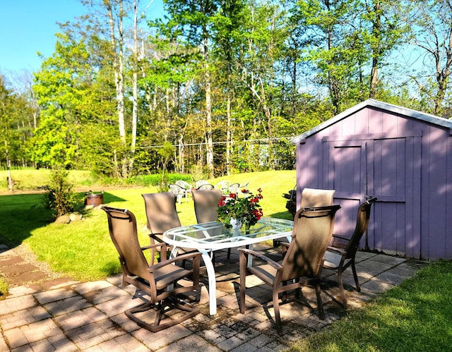 157 Seminole Trl, Tobyhanna, PA 18466 - deck featuring outdoor dining area, a patio, and a yard