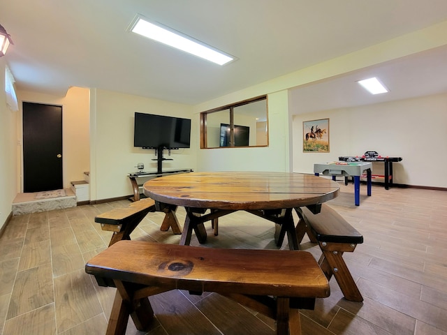 157 Seminole Trl, Tobyhanna, PA 18466 - dining area with light wood-style flooring and baseboards