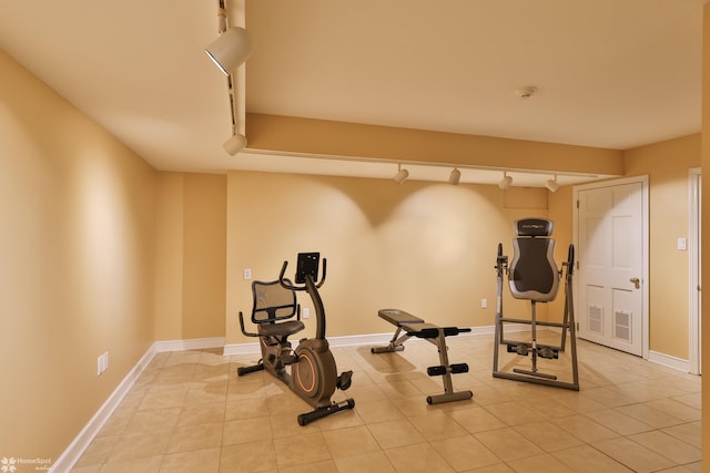 2711 Main St, Bethlehem, PA 18017 - workout room with baseboards and track lighting