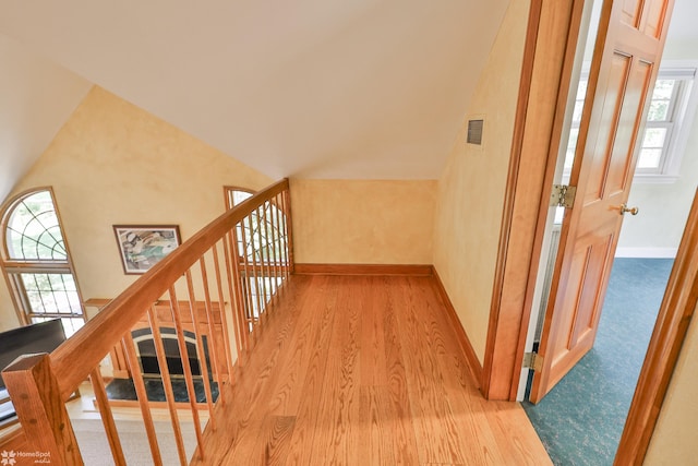 2711 Main St, Bethlehem, PA 18017 - hallway featuring wood finished floors and lofted ceiling