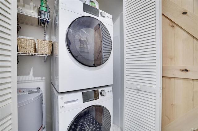 9379 Fairmount Way, Tobyhanna, PA 18466 - laundry room with stacked washer / dryer