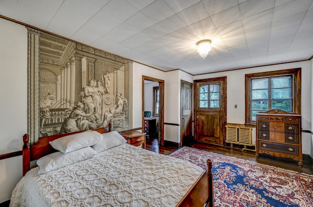 24 Summit Ave, Pocono Summit, PA 18346 - bedroom featuring baseboards, wood finished floors, and crown molding