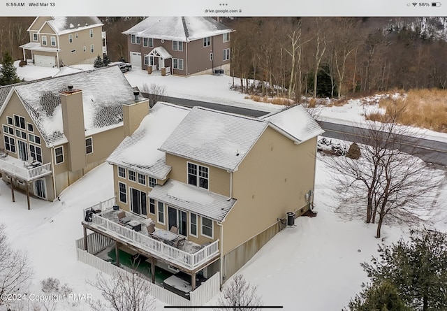 view of snowy aerial view