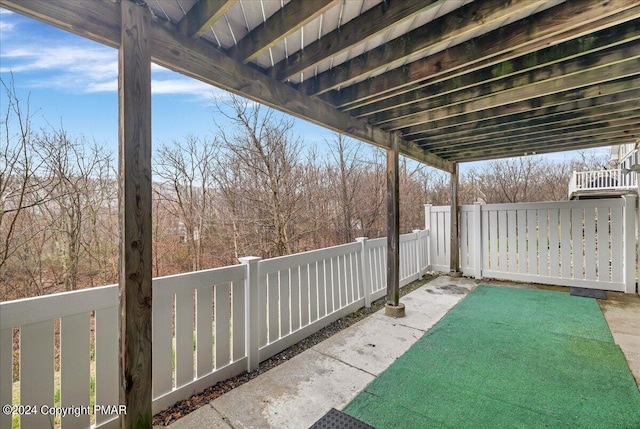 view of patio featuring a fenced backyard