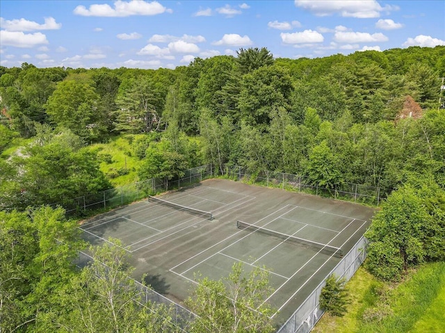 5015 Woodbridge Dr E, Bushkill, PA 18324 - view of tennis court with a view of trees