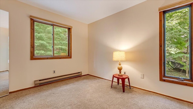 5913 NE Decker Rd NE, Bushkill, PA 18324 - unfurnished room with baseboard heating and carpet floors
