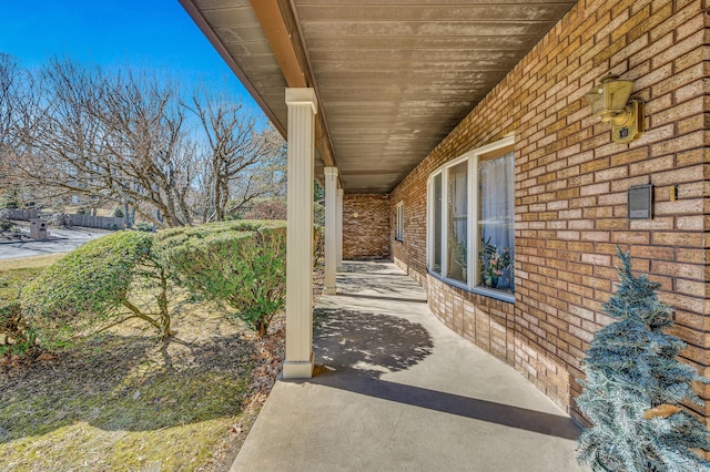 view of patio featuring covered porch