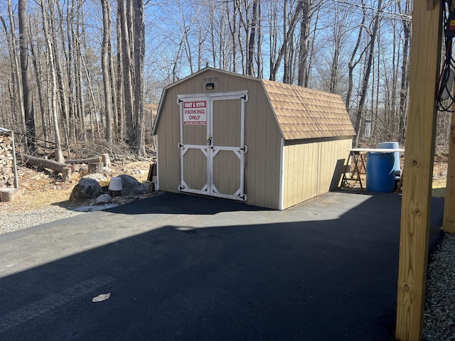 view of shed