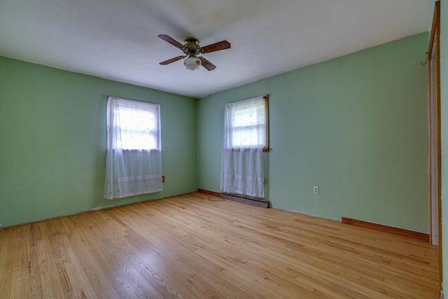 1703 Wallace St, Stroudsburg, PA 18360 - spare room featuring healthy amount of natural light, light wood-style flooring, and ceiling fan