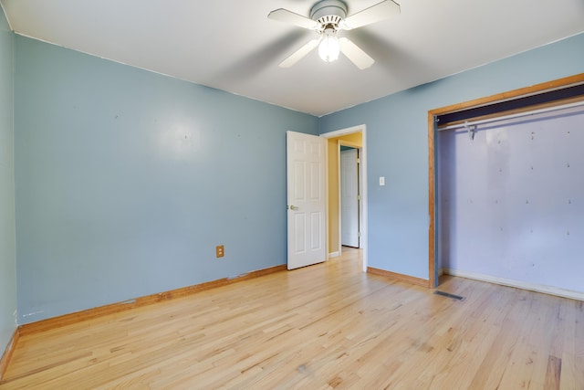 1703 Wallace St, Stroudsburg, PA 18360 - unfurnished bedroom with wood finished floors, ceiling fan, and a closet