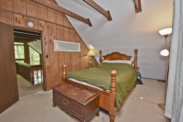118 Sussex Ct, Bushkill, PA 18324 - bedroom featuring carpet floors and wooden walls
