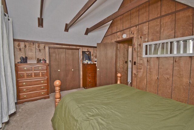 118 Sussex Ct, Bushkill, PA 18324 - carpeted bedroom with wooden walls