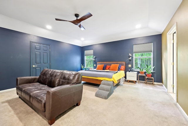 136 Outlook Ct, East Stroudsburg, PA 18302 - bedroom with carpet, multiple windows, recessed lighting, and a ceiling fan