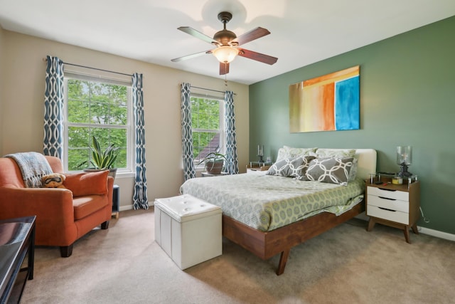 136 Outlook Ct, East Stroudsburg, PA 18302 - bedroom featuring light carpet and ceiling fan
