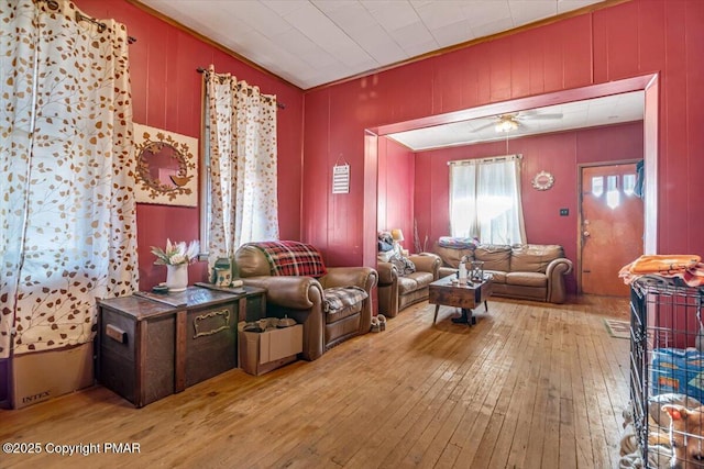 interior space with hardwood / wood-style flooring