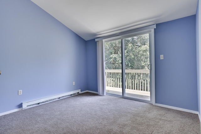 3055 Briarwood Dr, Tobyhanna, PA 18466 - empty room featuring a baseboard heating unit and carpet flooring