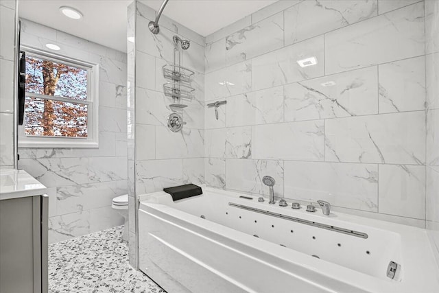 202 Palomino Pl, Tobyhanna, PA 18466 - full bathroom with toilet, tile walls, and vanity